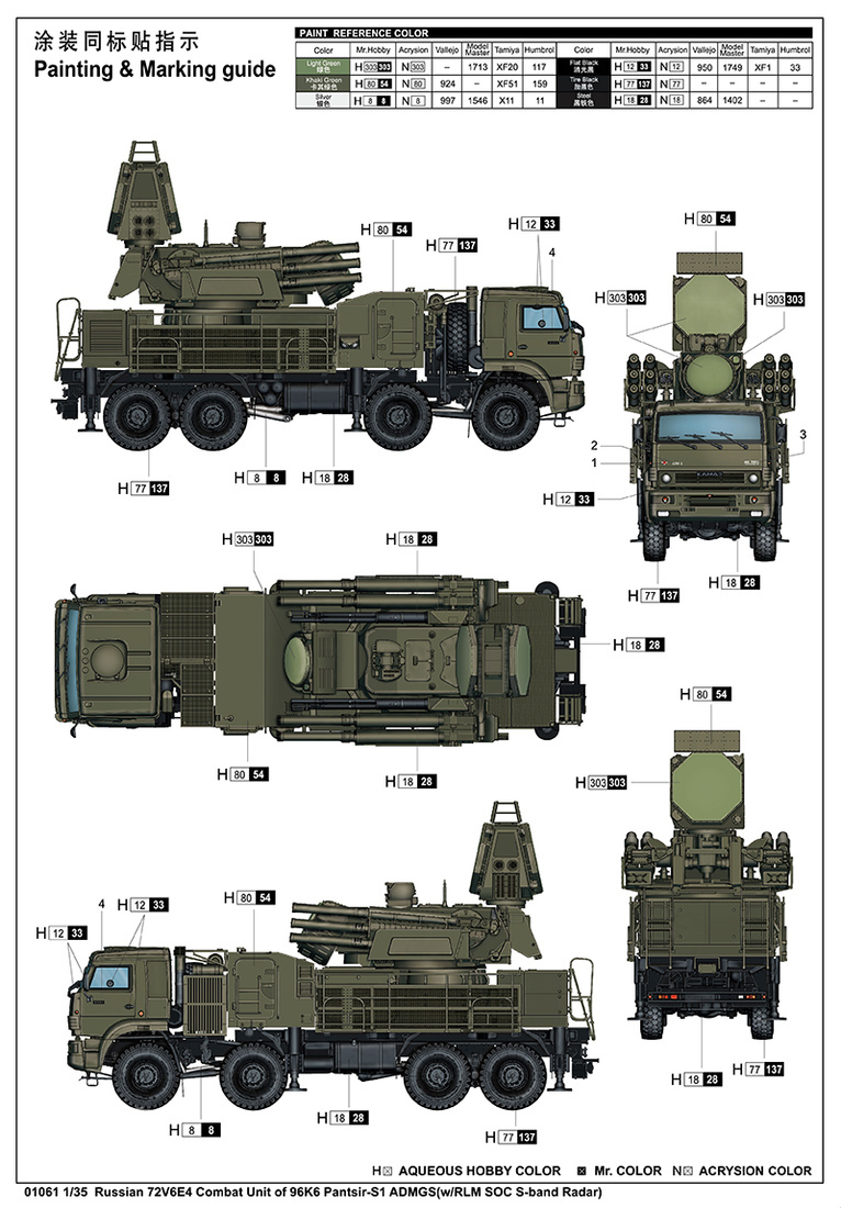 俄罗斯铠甲-S1防空系统( 带RLM SOC S波段雷达) 