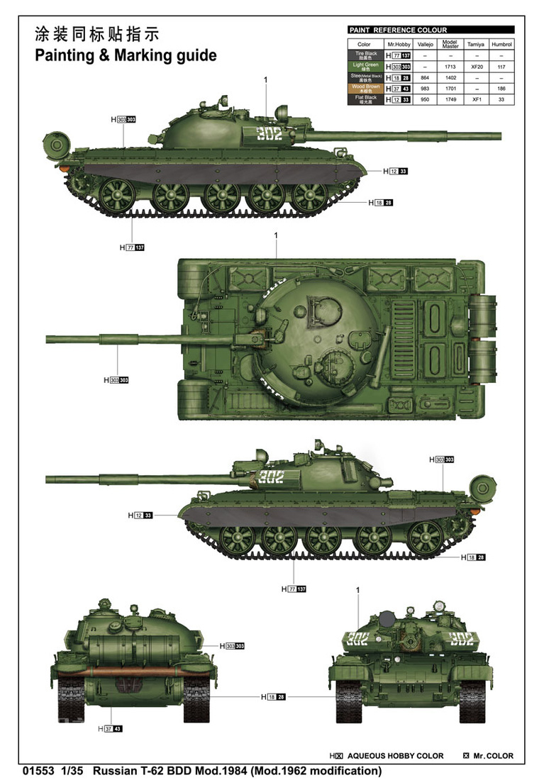 俄罗斯 T-62 BDD 1984年型(1962年型改)