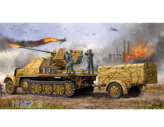 德国37毫米Flak37型(Sd.Kfz.7/2)半履带自行高炮(后期型) 