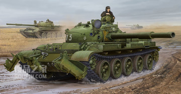 俄罗斯T-62坦克1975年型带KMT-6扫雷犁 