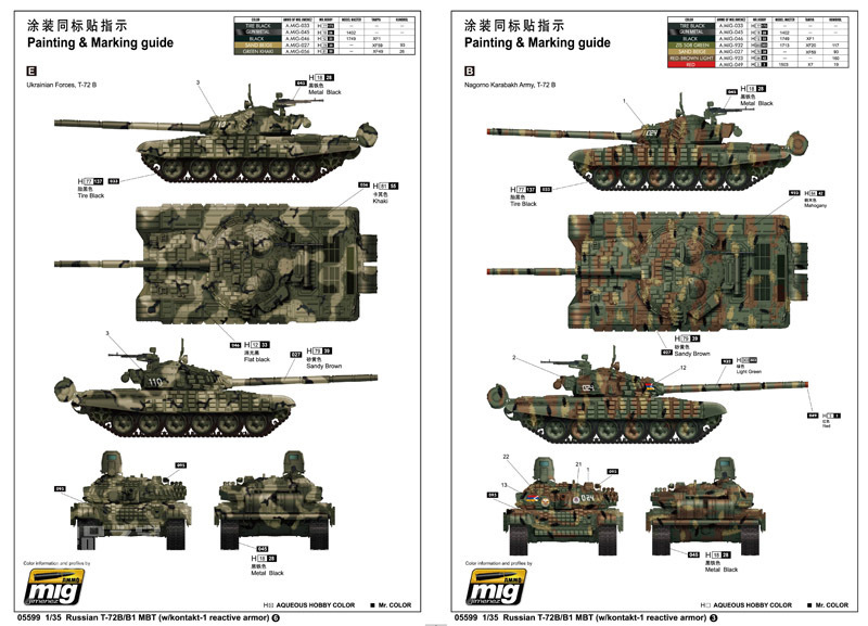 俄罗斯T-72B/B1主战坦克(挂接触-1附加装甲) 