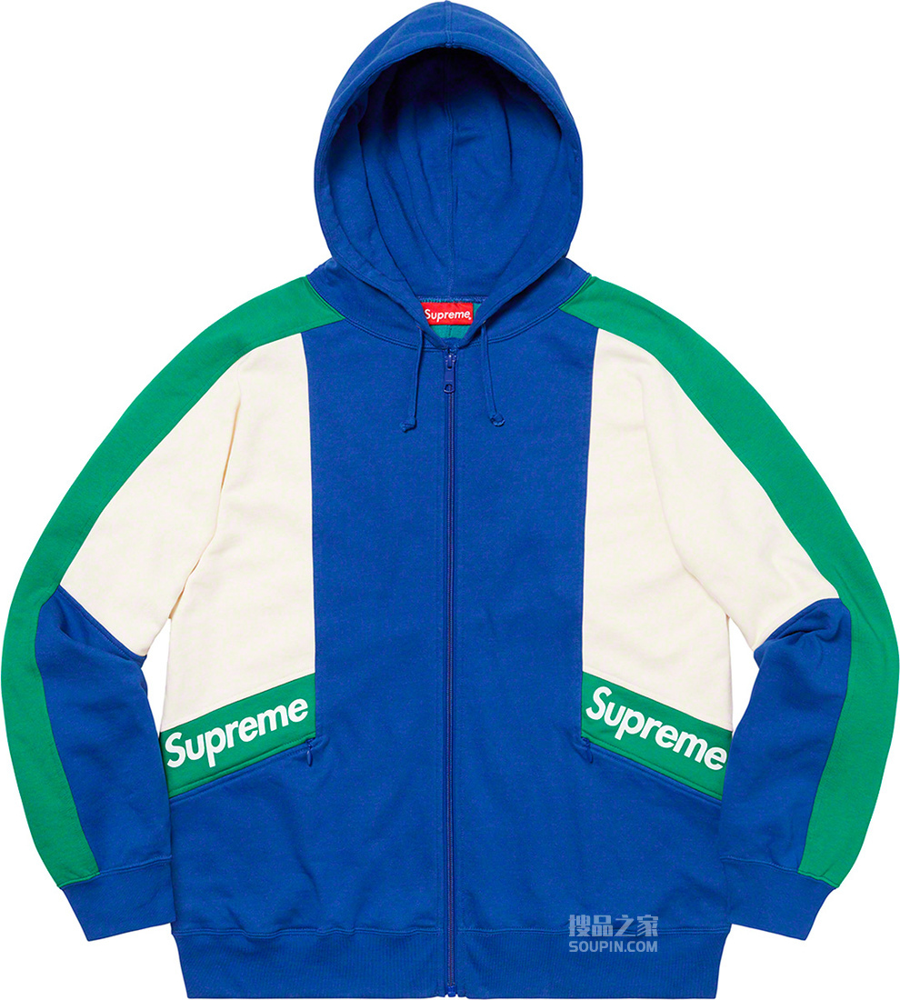 Color Blocked Zip Up Hooded Sweatshirt 2020春夏
