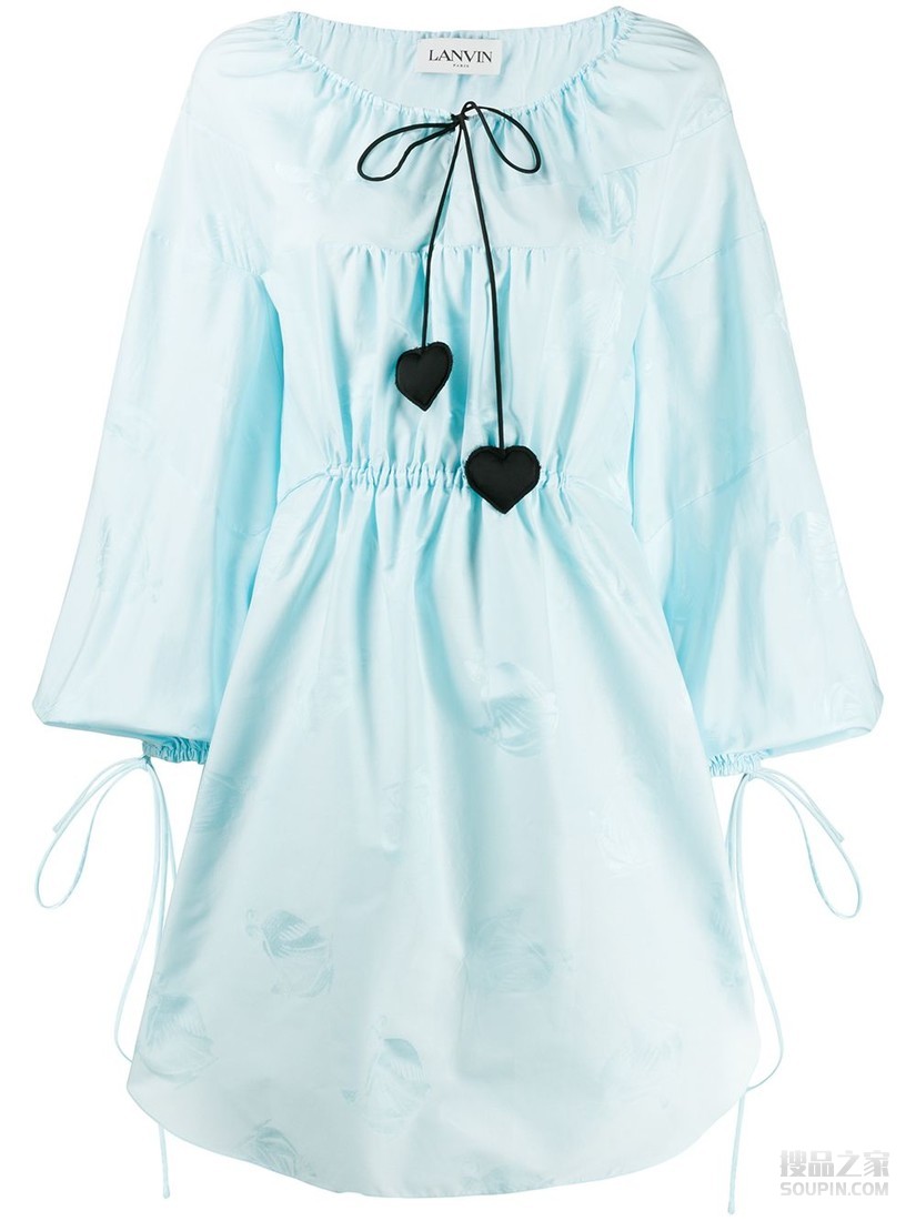 提花针织蓬松连衣裙