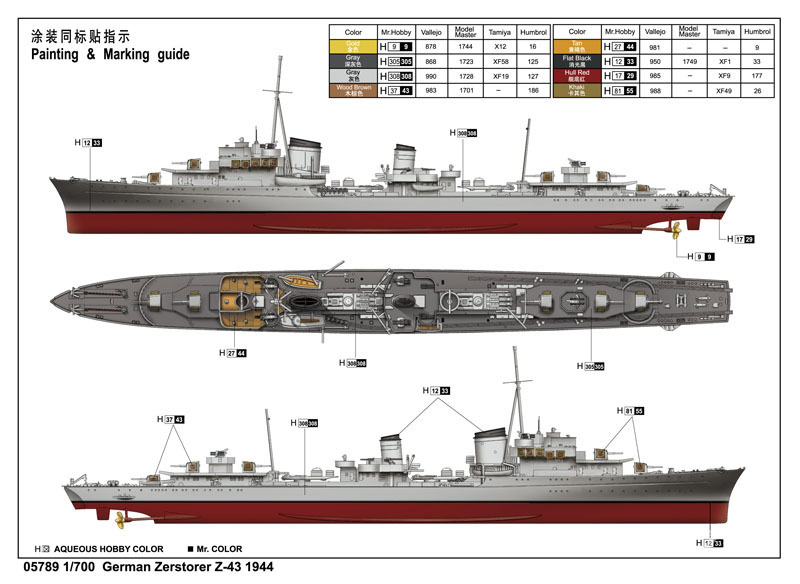 德国海军Z-43驱逐舰1944年 
