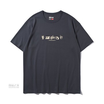 BAD FIVE足不出户系列男子宽松短袖文化衫