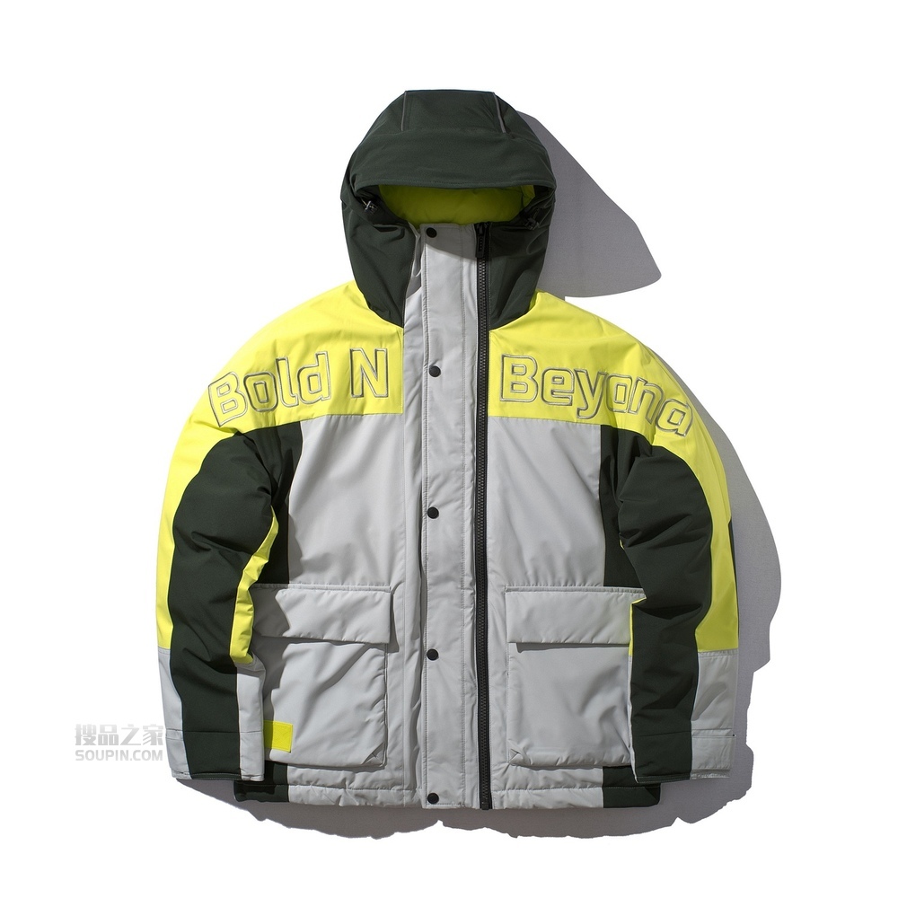 LNG宽松80%白鸭绒拼接短羽绒服