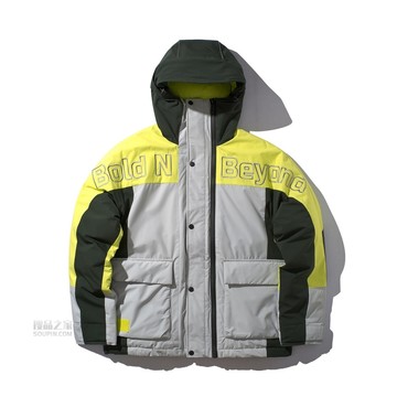 LNG宽松80%白鸭绒拼接短羽绒服