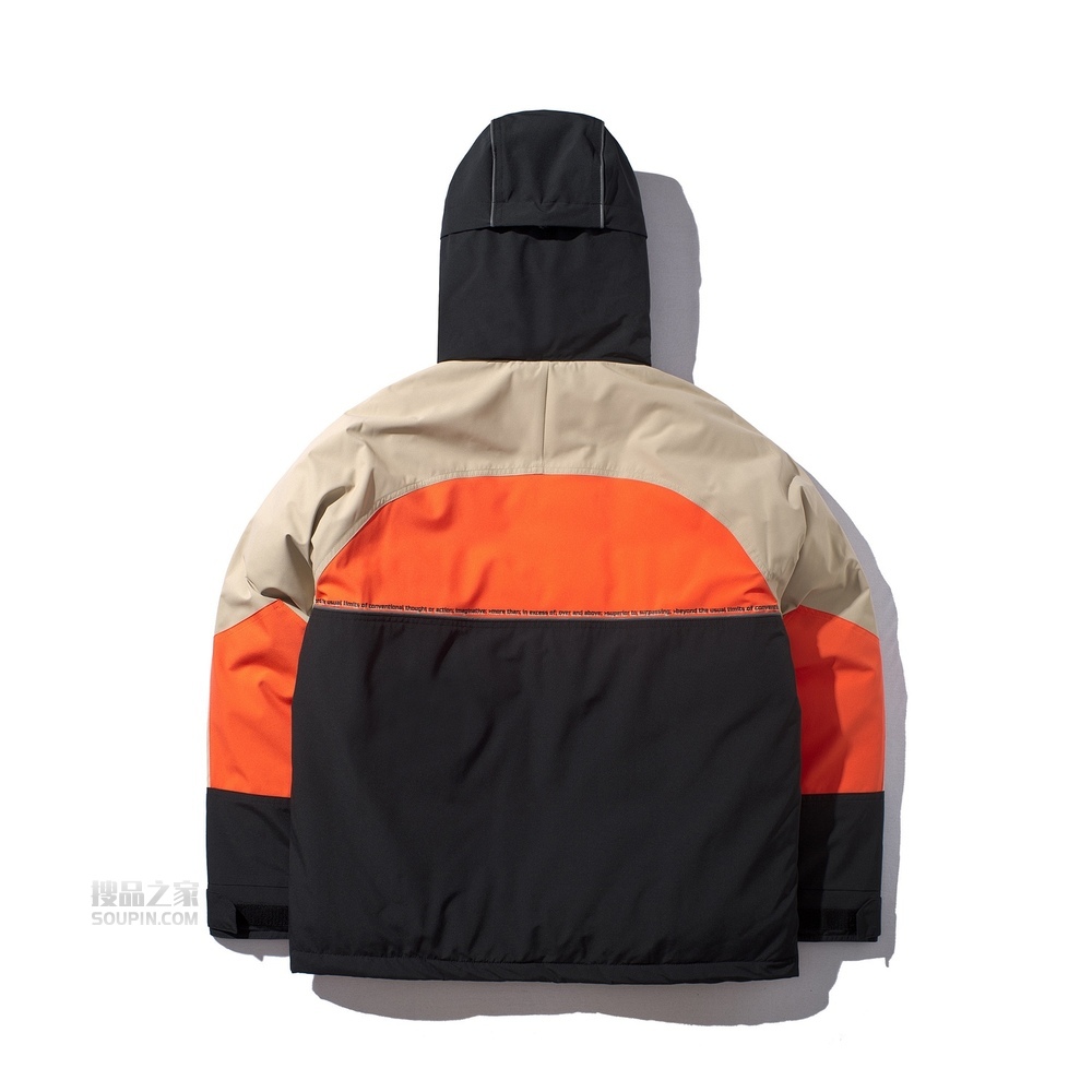LNG宽松80%白鸭绒拼接短羽绒服