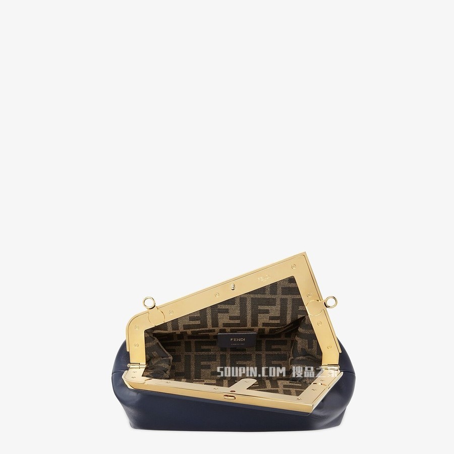 FENDI FIRST小号手袋 深蓝色皮革手袋