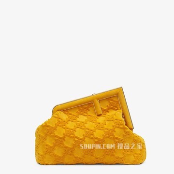 FENDI FIRST中号手袋 黄色麂皮手袋