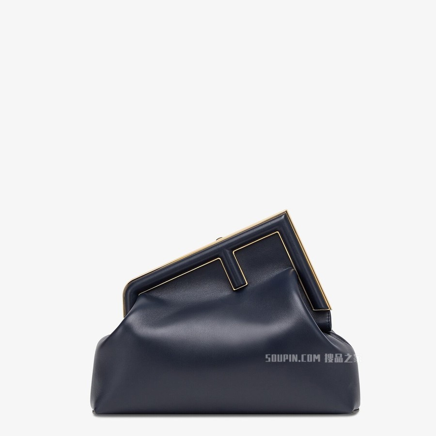 FENDI FIRST中号手袋 深蓝色皮革手袋