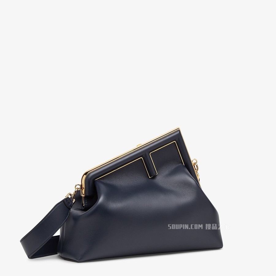 FENDI FIRST中号手袋 深蓝色皮革手袋