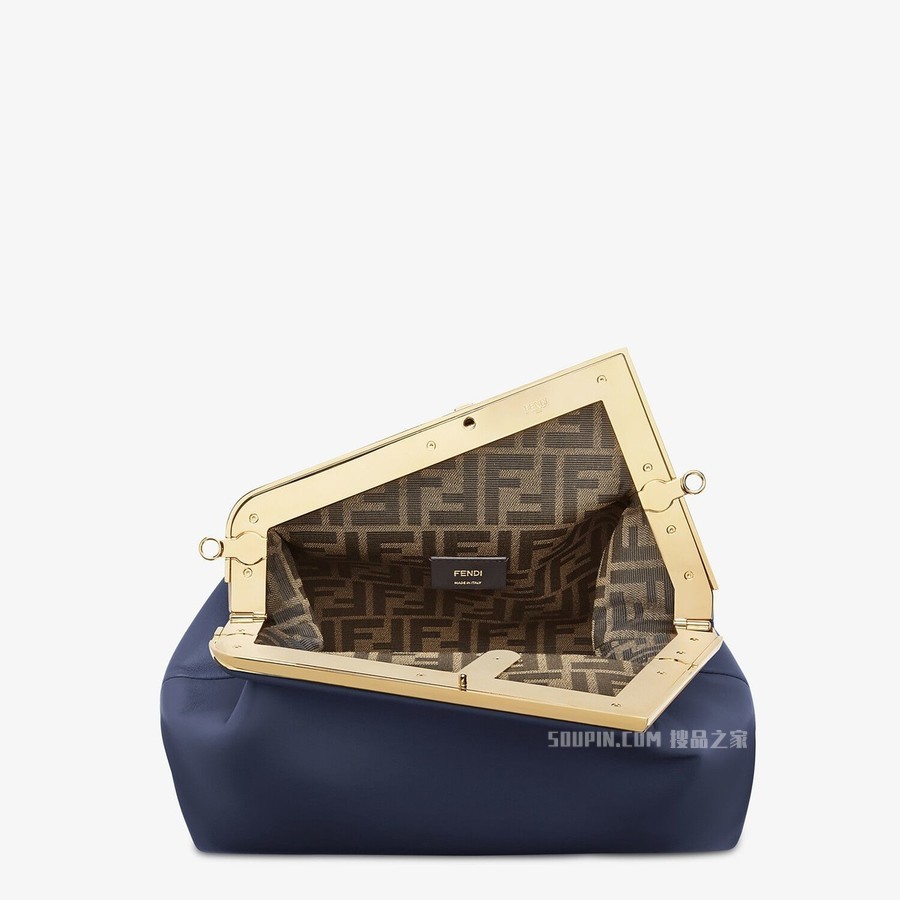 FENDI FIRST中号手袋 深蓝色皮革手袋