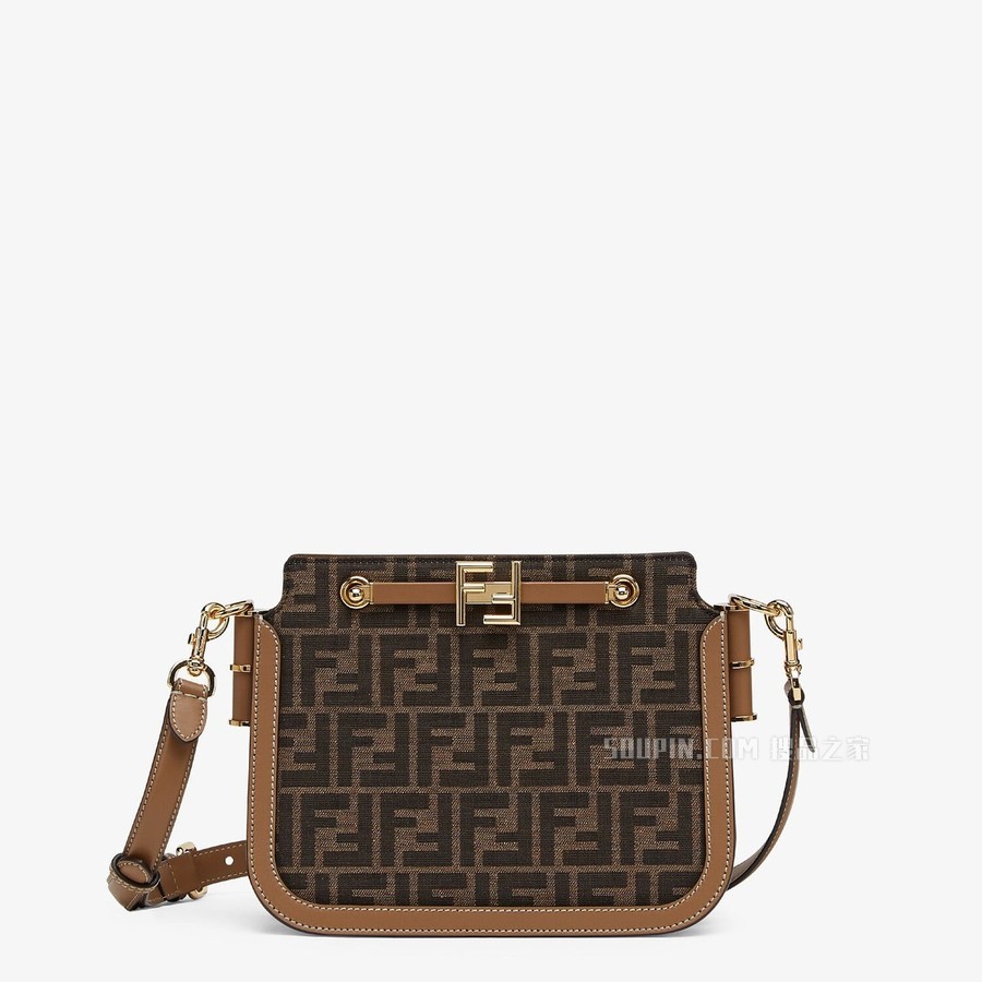 FENDI TOUCH 棕色FF布料手袋