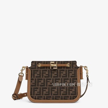 FENDI TOUCH 棕色FF布料手袋