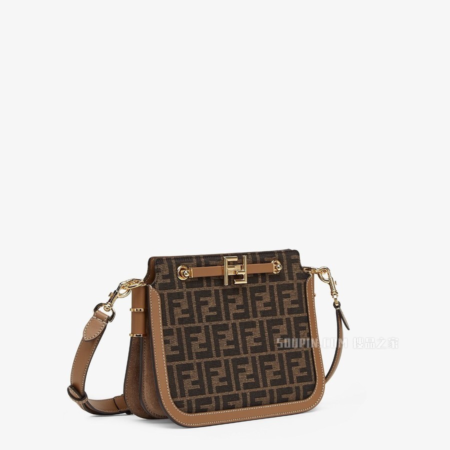 FENDI TOUCH 棕色FF布料手袋