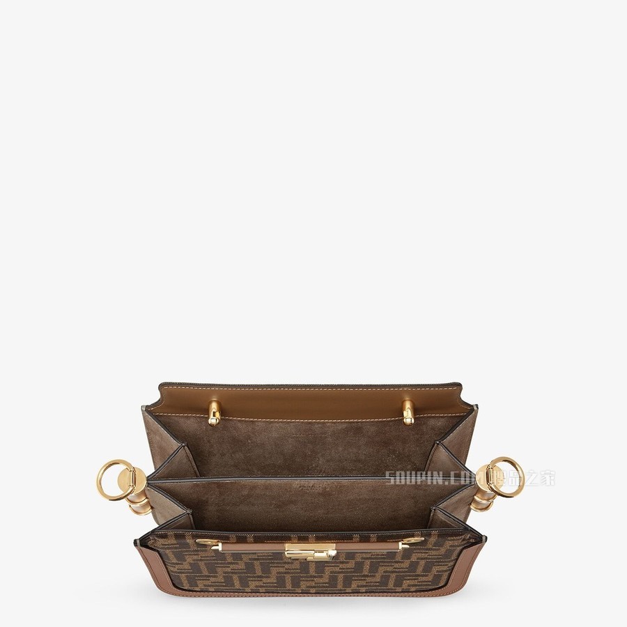 FENDI TOUCH 棕色FF布料手袋