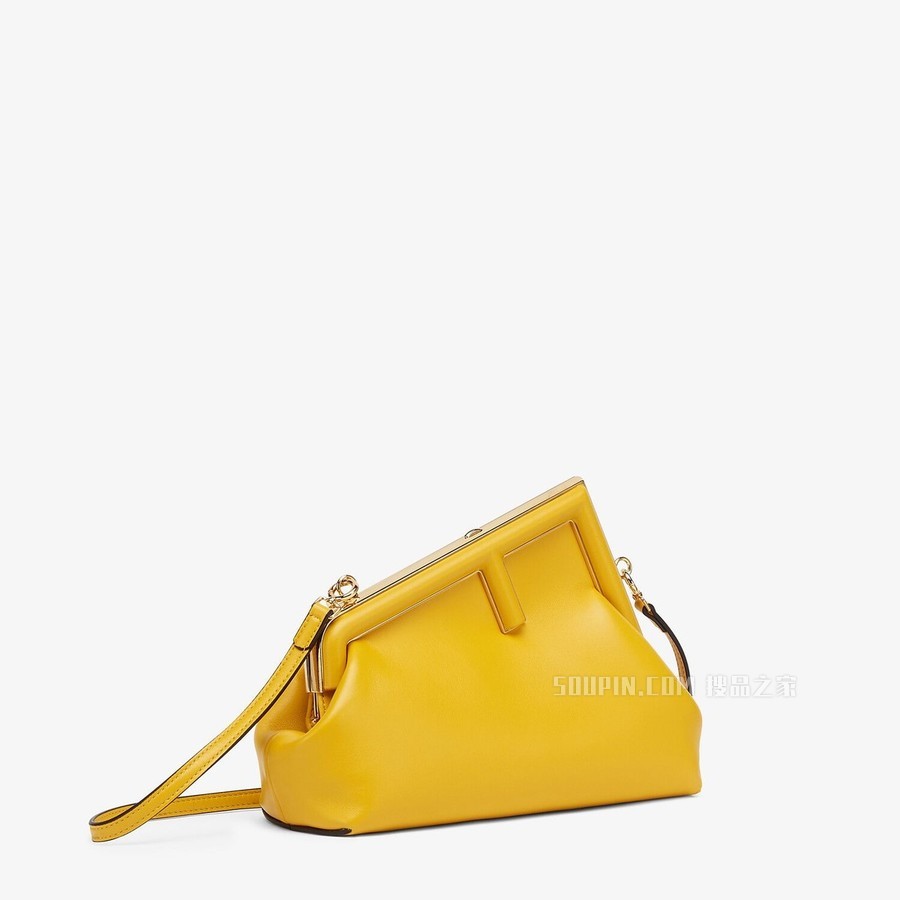 FENDI FIRST小号手袋 黄色皮革手袋