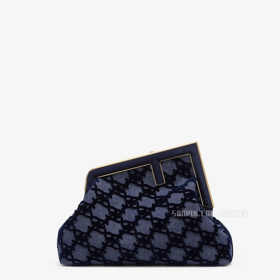 FENDI FIRST中号手袋 蓝色牛仔手袋