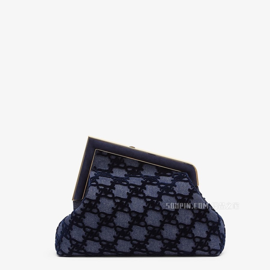 FENDI FIRST中号手袋 蓝色牛仔手袋