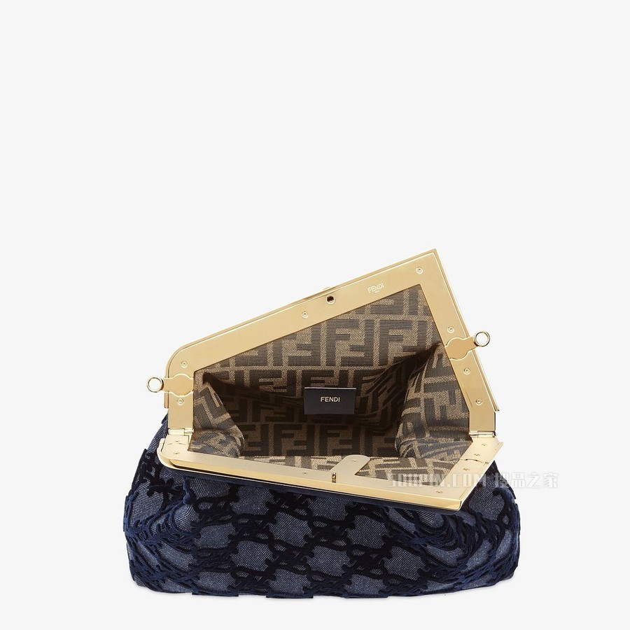 FENDI FIRST中号手袋 蓝色牛仔手袋