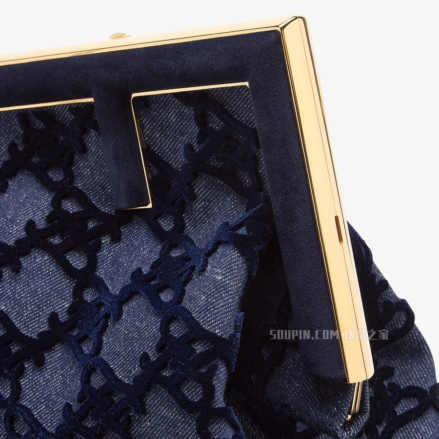 FENDI FIRST中号手袋 蓝色牛仔手袋