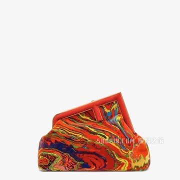 FENDI FIRST中号手袋 红色大理石纹布料手袋