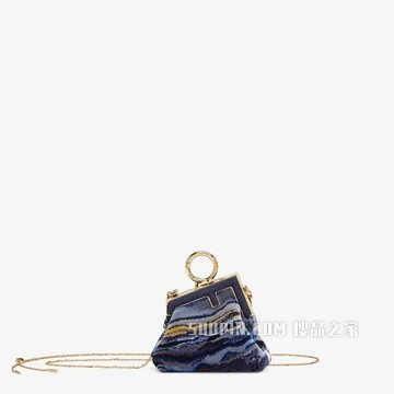 FENDI FIRST吊饰NANO版 蓝色布料吊饰