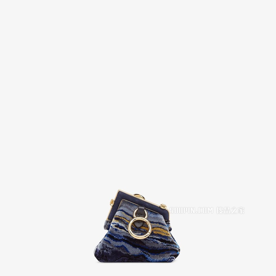 FENDI FIRST吊饰NANO版 蓝色布料吊饰