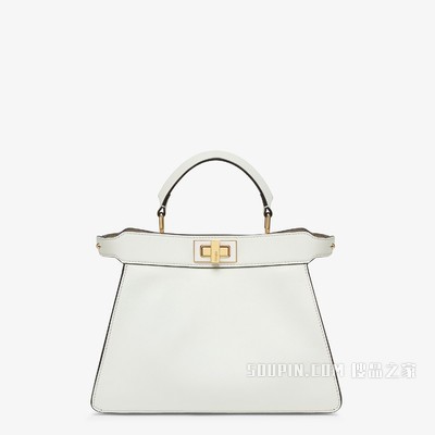 PEEKABOO ISEEU小号 白色和米色皮革手袋