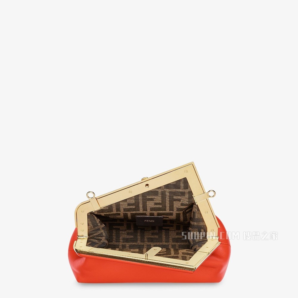 FENDI FIRST小号手袋 红色皮革手袋