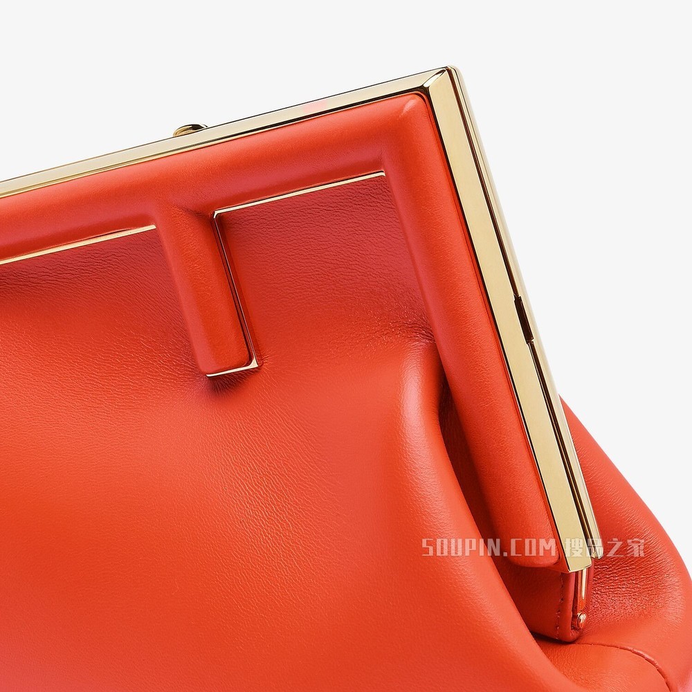 FENDI FIRST小号手袋 红色皮革手袋