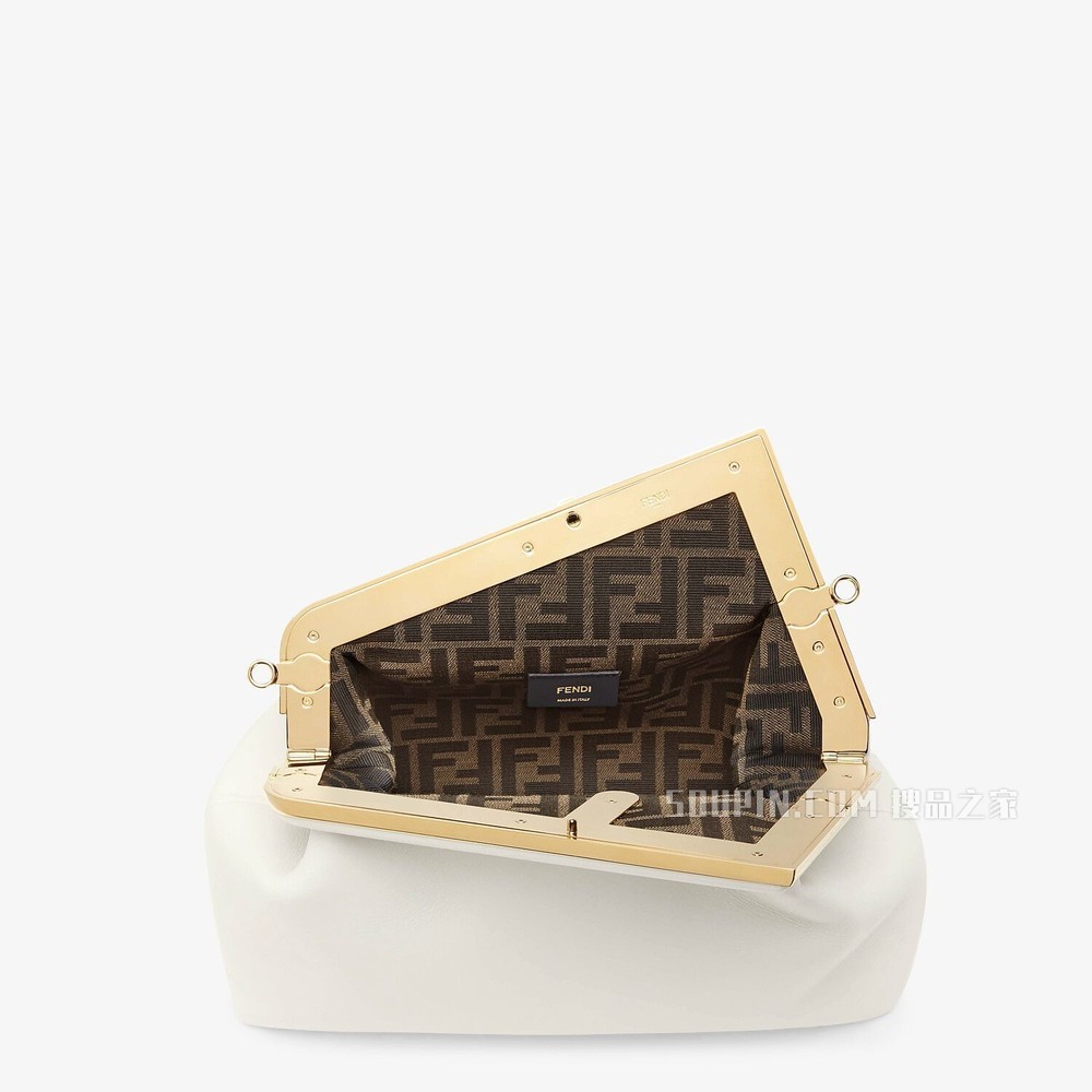 FENDI FIRST中号手袋 白色皮革手袋