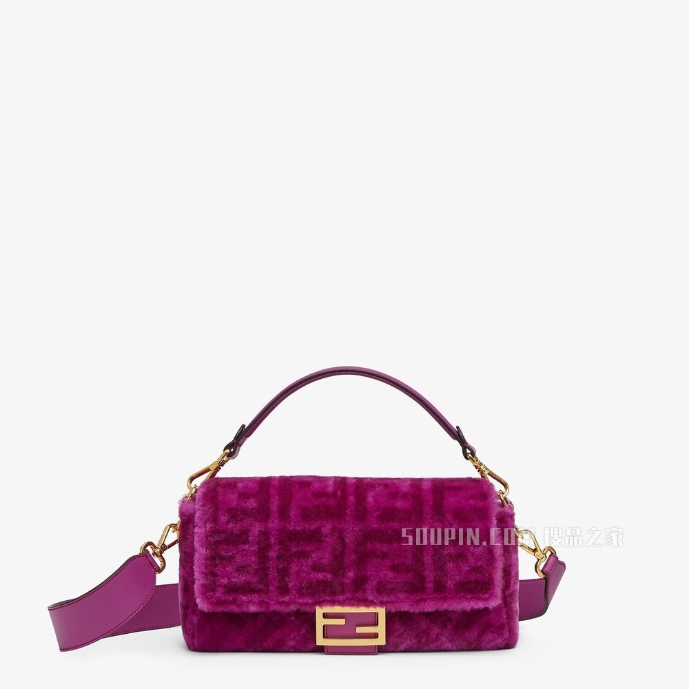 BAGUETTE手袋 紫色羊皮手袋