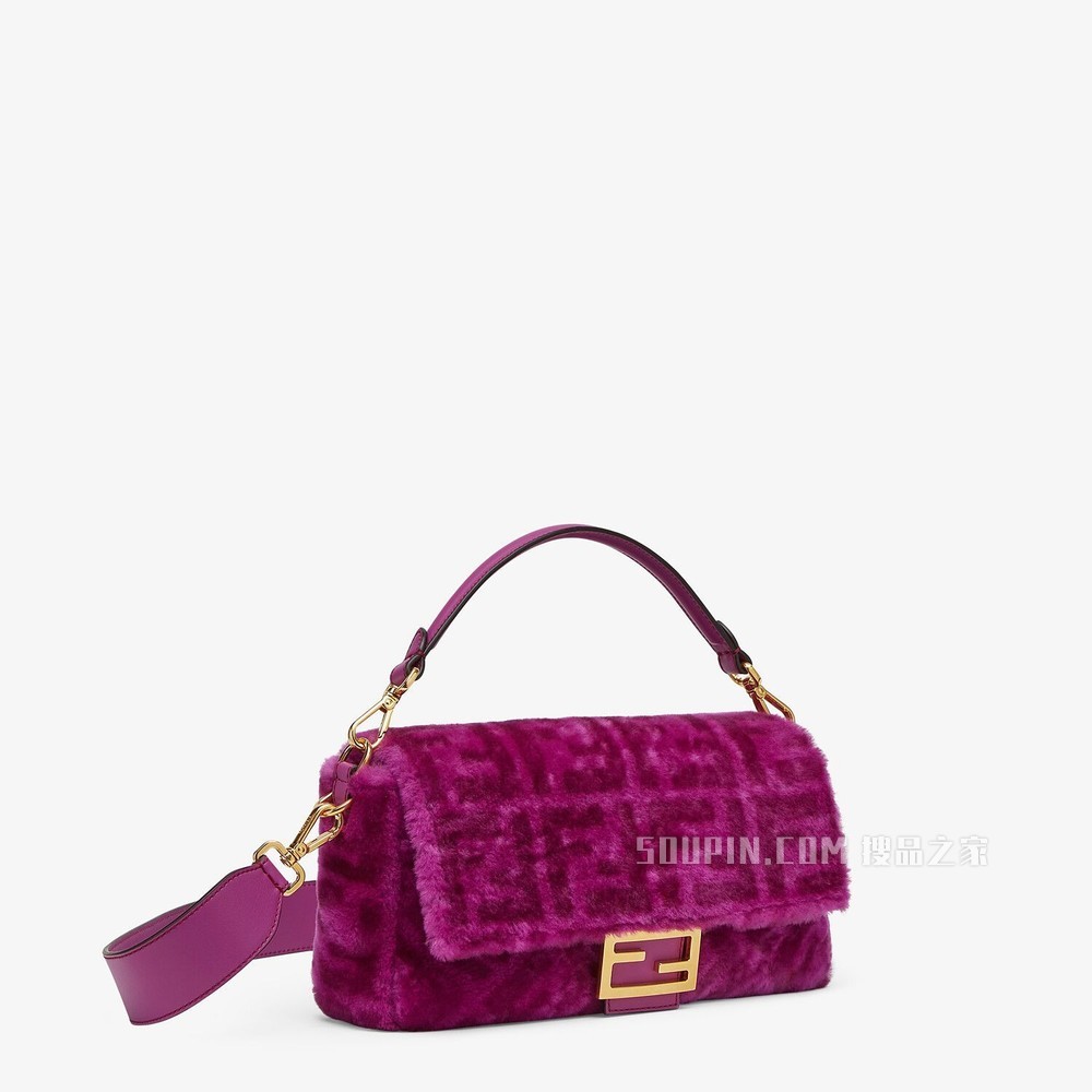 BAGUETTE手袋 紫色羊皮手袋