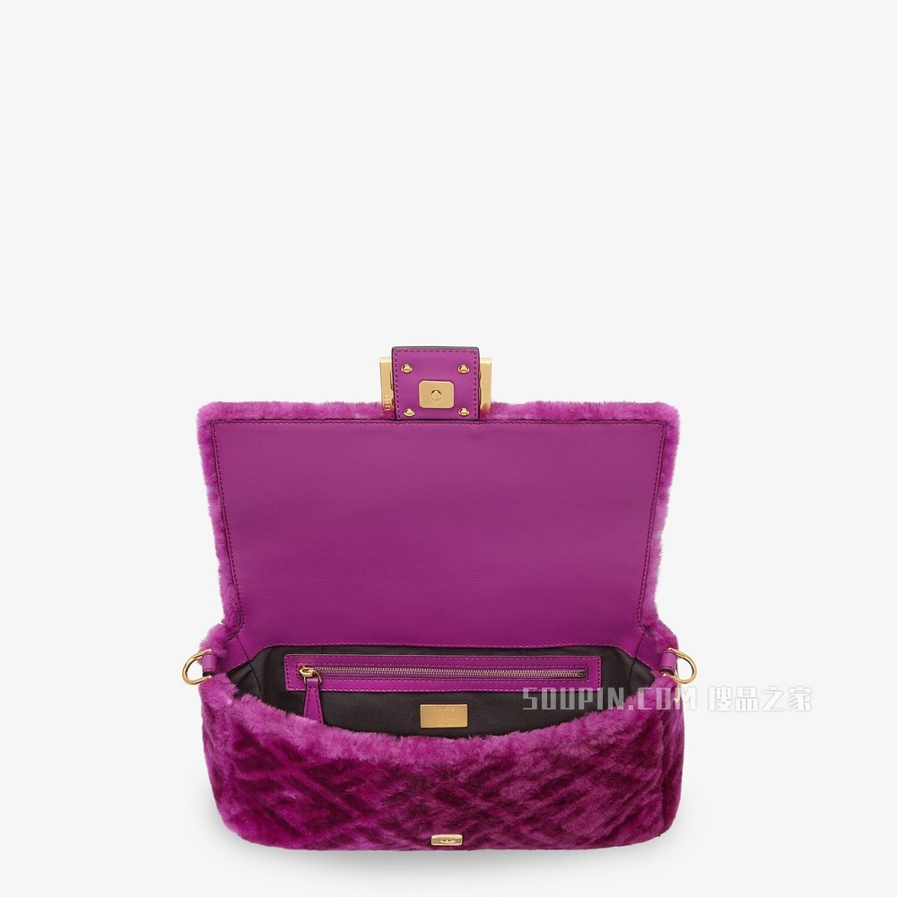 BAGUETTE手袋 紫色羊皮手袋