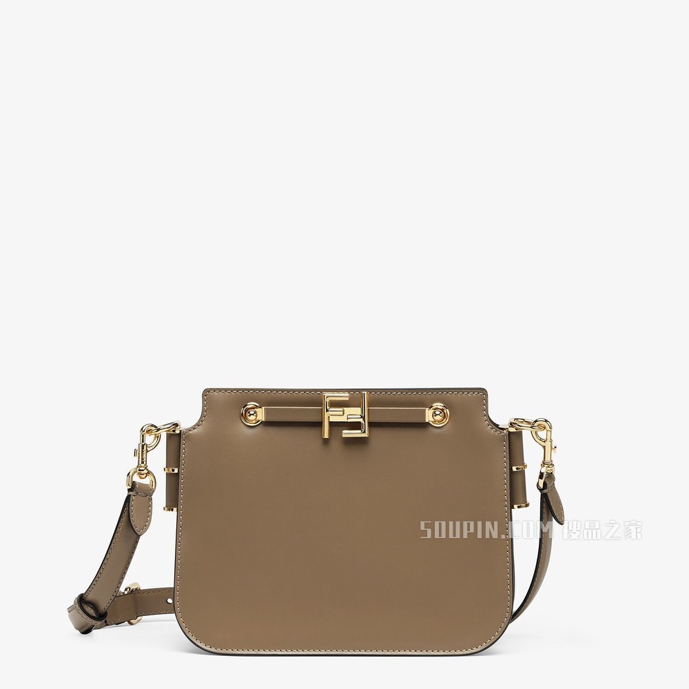 FENDI TOUCH 灰色皮革手袋