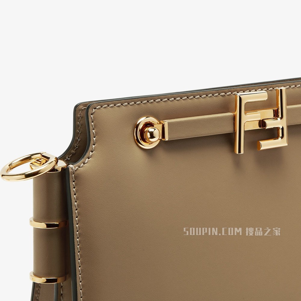 FENDI TOUCH 灰色皮革手袋