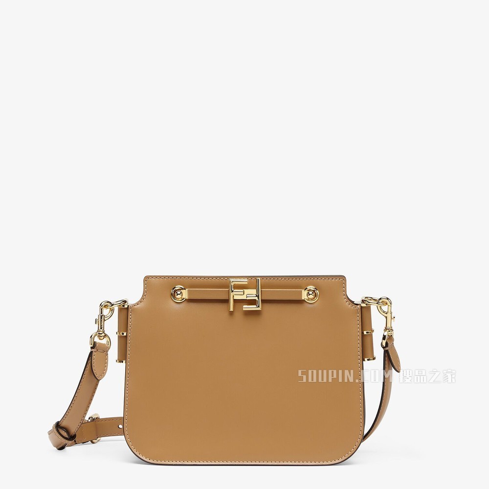 FENDI TOUCH 米色皮革手袋