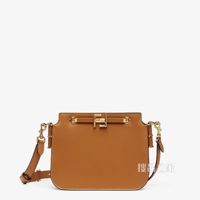 FENDI TOUCH 棕色皮革手袋