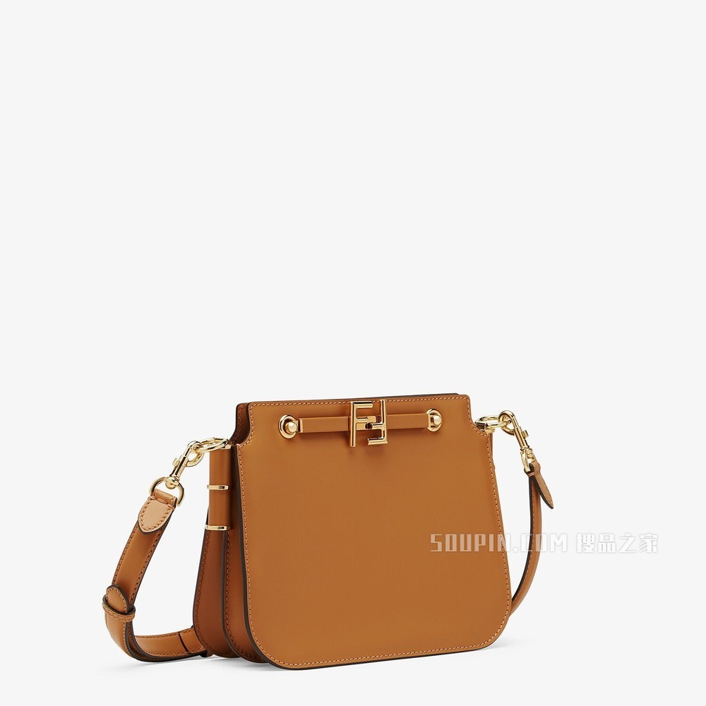 FENDI TOUCH 棕色皮革手袋