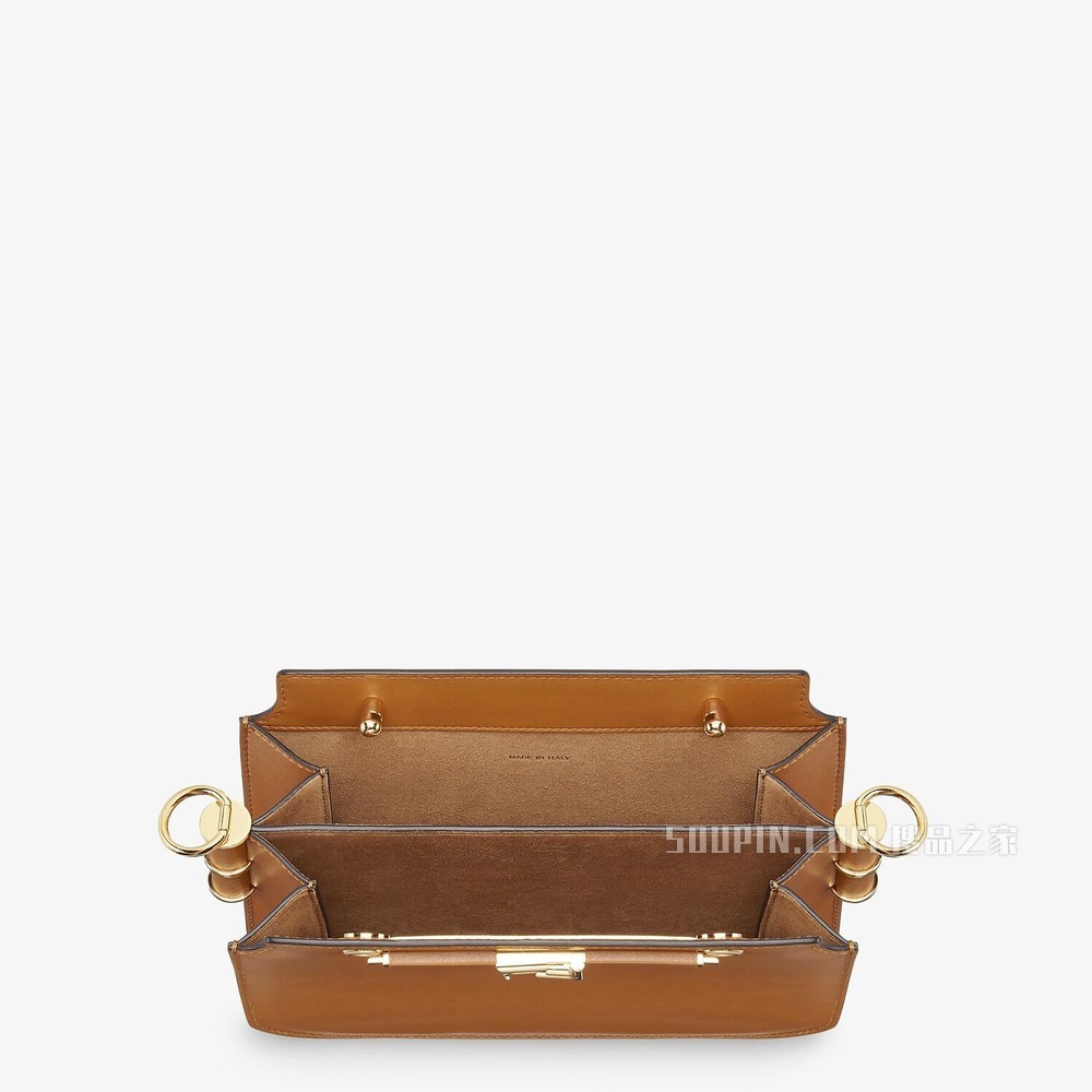 FENDI TOUCH 棕色皮革手袋