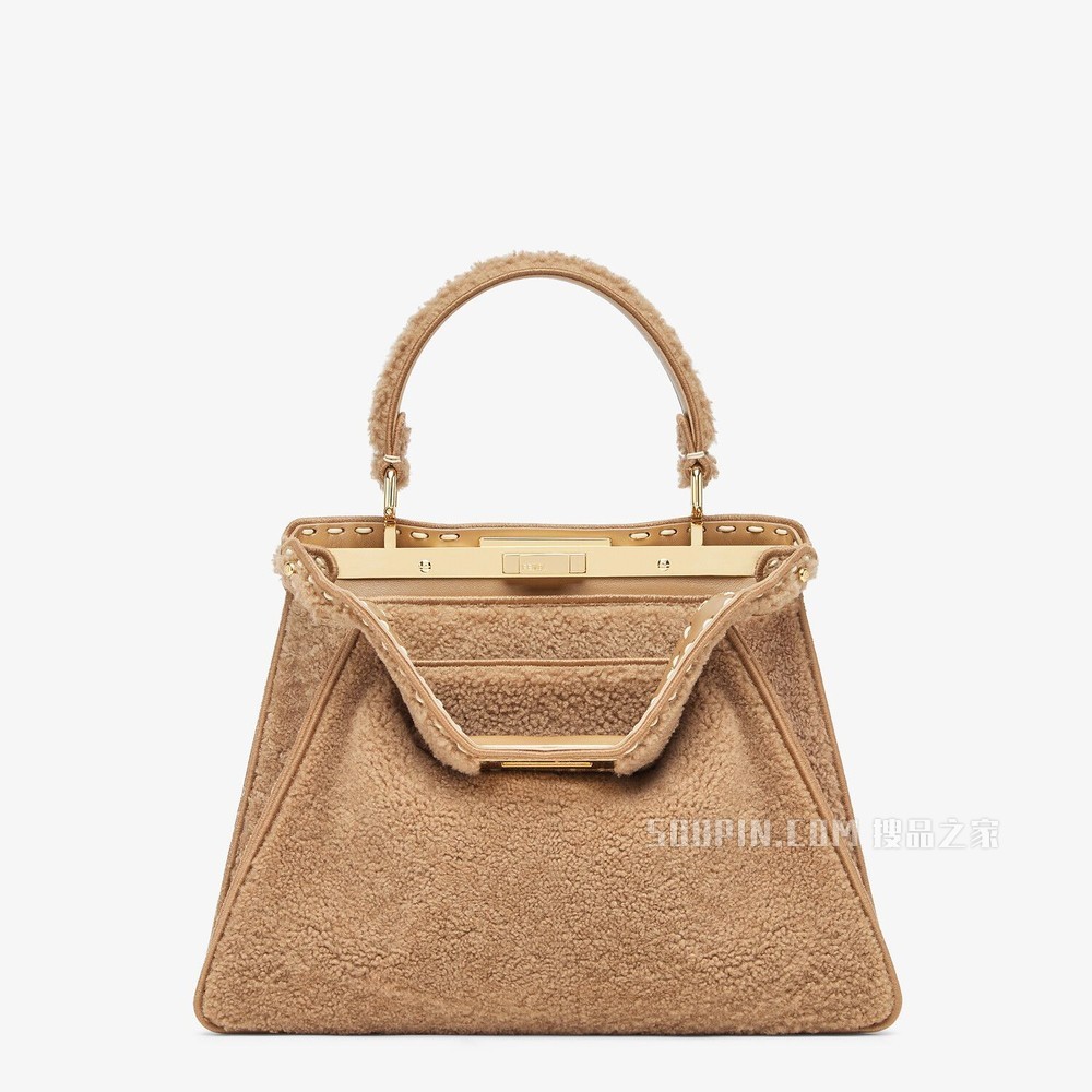 PEEKABOO ISEEU中号手袋 米色羊皮手袋