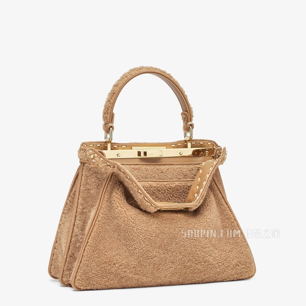 PEEKABOO ISEEU中号手袋 米色羊皮手袋