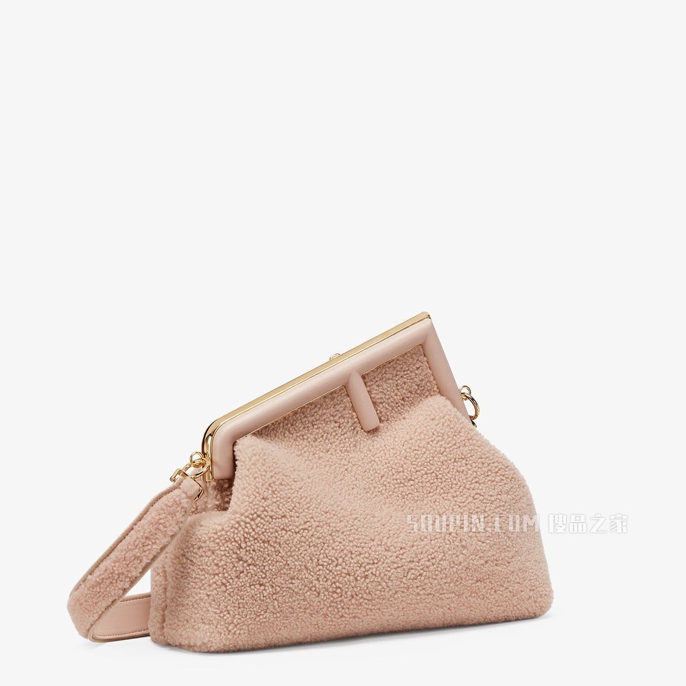 FENDI FIRST中号手袋 粉红色羊皮手袋