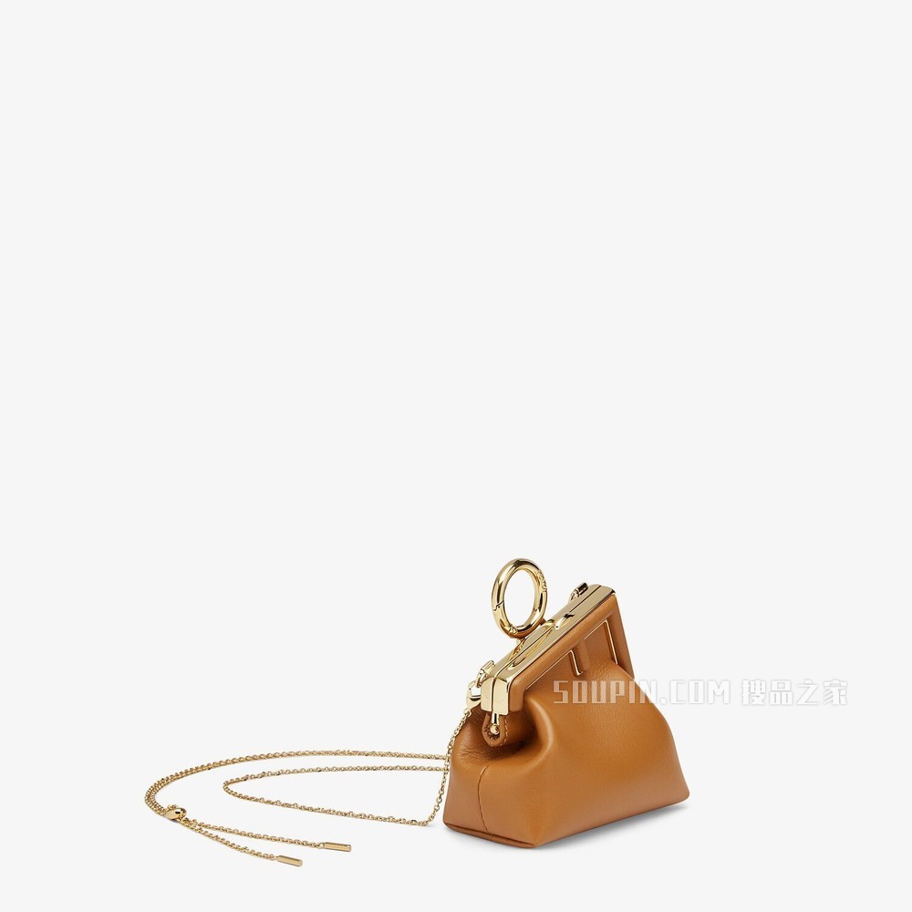 NANO FENDI FIRST吊饰 棕色纳帕皮革吊饰