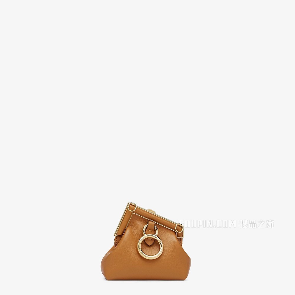 NANO FENDI FIRST吊饰 棕色纳帕皮革吊饰