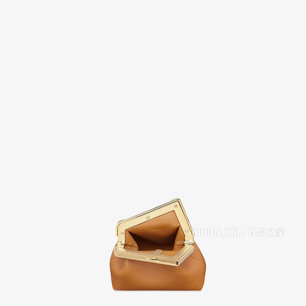 NANO FENDI FIRST吊饰 棕色纳帕皮革吊饰