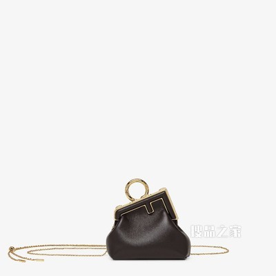 NANO FENDI FIRST吊饰 棕色纳帕皮革吊饰