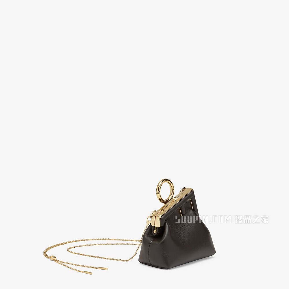NANO FENDI FIRST吊饰 棕色纳帕皮革吊饰